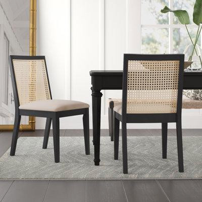 Beachcrest Home Oceane Side Chair in Black in Chairs & Recliners