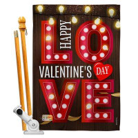 The Holiday Aisle® Wabasha Lightful Valentine Love Spring Valentines 2-Sided Polyester 40 x 28 in. Flag Set