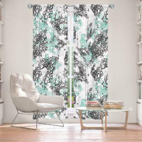 East Urban Home Lined Window Curtains 2-panel Set for Window Size by Metka Hiti - Bubbles Teal Grey