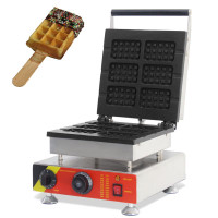 Open Box 110V Electric Belgian Waffle Maker 6 Holes Square Waffle Baker Stainless Steel #028043