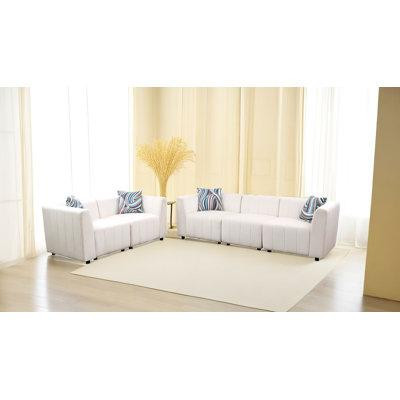 Latitude Run® Designer Model-Piano Key Living Room Sofa Combination in Couches & Futons