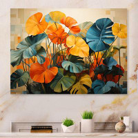 Winston Porter Orange Green Tropical Plants II - Palms & Palm Trees Metal Wall Decor