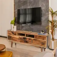 Chic Teak Solid Wood TV Stand for TVs up to 88"