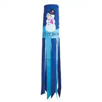 The Holiday Aisle® In the Breeze A6F4FEE980624AC580AB83F8E1DB242F Let It Snow Holiday Windsock-Outdoor Hanging Decoratio