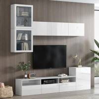 Latitude Run® High Gloss TV Stand with Ample Storage Space, Media Console for TVs Up to 75"