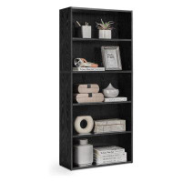 Latitude Run® 5-Tier Open Bookcase With Adjustable Storage Shelves, Floor Standing Unit-52.7" H x 23.6" W x 9.4" D