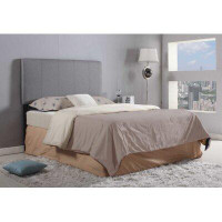 Hokku Designs Bed With Headboard In Grey Linen Fabric - 78'' King