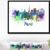 Made in Canada - East Urban Home 'Paris Skyline' Framed Painting on Wrapped Canvas