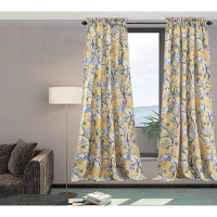 Frifoho Window Floral Rod Pocket Grommet Curtain Panels (DSQ is set to 2)