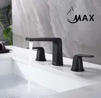 Two Handle Widespread Bathroom Faucet Matte Black Finish