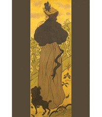 Buyenlarge 'Woman Standing Beside Railing with Poodle' by Paul Ranson Painting Print
