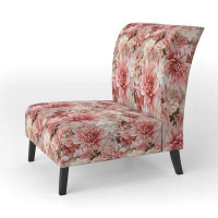 Red Barrel Studio Pink And White Carnation Blossoming Grace - Upholstered Cottage Accent Chair