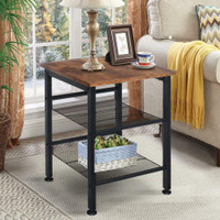 NEW RUSTIC SET OF 2 SIDE & END TABLE ST2108