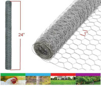 NEW 24 IN X 50 FT 1 IN CHICKEN WIRE FENCING ANIMAL FENCE PLASTER 2450C