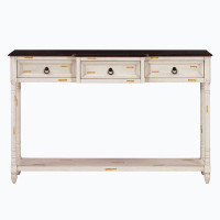 Ivy Bronx Console Table Sofa Table With Drawers For Entryway With Projecting Drawers And Long Shelf (Beige, OLD SKU: WF1