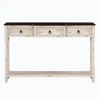 Ivy Bronx Console Table Sofa Table With Drawers For Entryway With Projecting Drawers And Long Shelf (Beige, OLD SKU: WF1