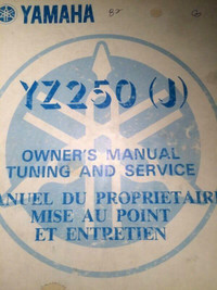 1982 Yamaha YZ250J Owners Service Manual