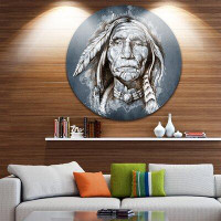 Made in Canada - Design Art 'Sketch of Tattoo American Indian' Graphic Art Print on Metal