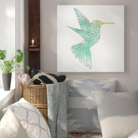 Wrought Studio 'Geographic Hummingbird' Graphic Art Print on Wrapped Canvas