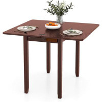 Ebern Designs Ebern Designs Extendable Dining Table For 4, Folding Kitchen Table With Storage Compartment & Rubber Wood