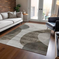 Bungalow Rose Ayush Abstract Machine Woven Polyester Indoor / Outdoor Area Rug in Brown/Beige