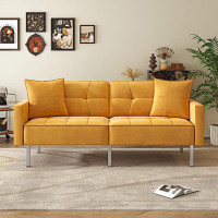 Ebern Designs Modern Upholstered Convertible Folding Futon Sofa Bed