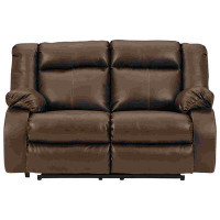 Latitude Run® Power Recliner Loveseat With Faux Leather And Zero Draw USB Port, Brown