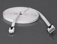 3 Meters Flat Micro USB Data Sync Charge Cable - White - For Sam