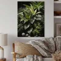 Latitude Run® Plants Botanical Oasis Black On Wood Print