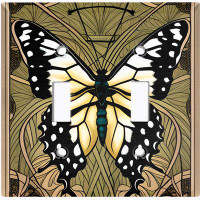 WorldAcc Metal Light Switch Plate Outlet Cover (Beautiful Monarch Butterfly - Double Toggle)