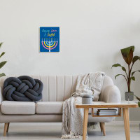 Stupell Industries Peace Love & Light Casual Holiday Hanukkah Menorah  Wall Plaque Art By Jess Baskin