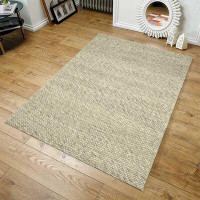 Gracie Oaks 5'' X 8'' Eco Ivory And Natural Colour Hand Woven