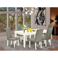 Charlton Home Asynjur Butterfly Leaf Rubberwood Solid Wood Dining Set