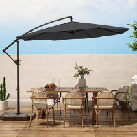 Ivy Bronx 10Ft Patio Umbrellas Offset Outdoor Cantilever Hanging Umbrella W/Infinite Tilt, Fade Resistant Waterproof Rec