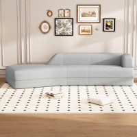 Latitude Run® Modern Boucle Fabric Sofa with Curved design