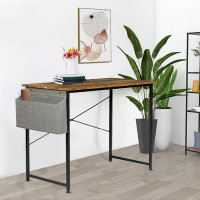 Wenty Computer Office 47 Inch Writing Small Space Study Table Modern Simple Style Worktable With Storage Bag Wooden Desk