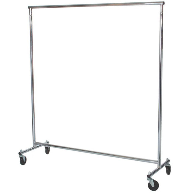 HEAVY DUTY NON ADJUSTABLE CLOTHING RACK - 5 FT SALESMAN ROLLING RACK -  65 HIGH x 60 WIDE - REG $140/SALE $120 in Other in Ontario