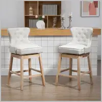 Wildon Home® Modern Set Of 2 Upholstered Fabric Bar Height Bar Stools