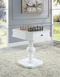 AF - WHITE SIDE TABLE ( 3in1 Game Table - Chess/Checkers/Backgammon Table )  AC00862