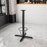 Symple Stuff 22" x 22" Restaurant Table X-Base with 3" Dia. Bar Height Column & Foot Ring