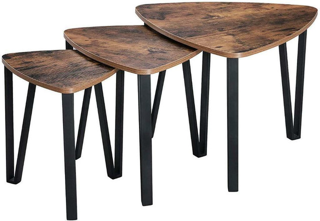 NEW RUSTIC 3 PCS NESTING COFFEE & SIDE TABLE SET LCT2101 in Coffee Tables in Regina