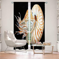 East Urban Home Lined Window Curtains 2-panel Set for Window Size by Marley Ungaro Sea Life- Nautilus