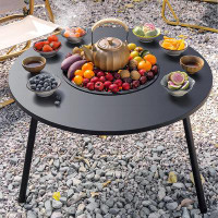 Latitude Run® 25.59"W Steel Wood Burning Outdoor Fire Pit Table