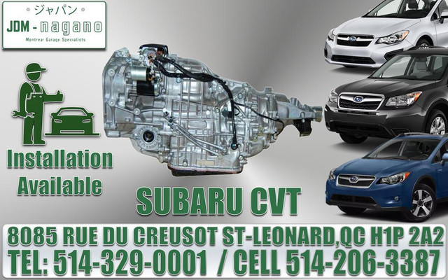 Transmission CVT Subaru TR580 et TR690 Outback, Crosstrek, Forester, BRZ, Impreza AWD Automatic 2012 2013 2014 2015 2016 in Transmission & Drivetrain in Greater Montréal