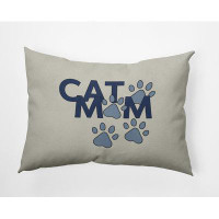 Trinx Cat Mom Polyester Decorative Pillow Rectangular
