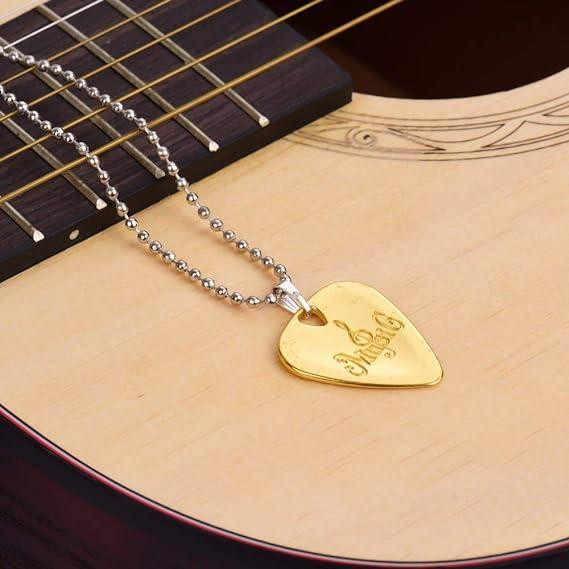 Guitar Pick Necklace Zinc alloy Pendant Guitar Accessory Gold Free Shipping in Other - Image 3