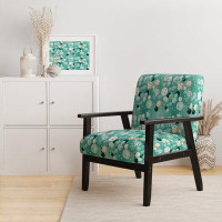 Design Art Coastal Tranquility Polka Dots Pattern - Upholstered Modern Arm Chair