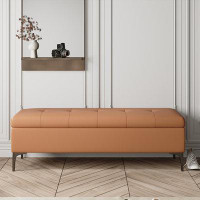 Hokku Designs Makala 100% Polyester Upholstered Storage Bench