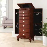 Brayden Studio Armoire à bijoux avec miroir Dillon