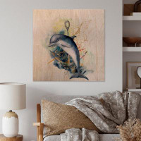 Highland Dunes Dolphine Turtle And Anchor With Coral Reef Plants - Traditional Wood Wall Art - Natural Pine Wood